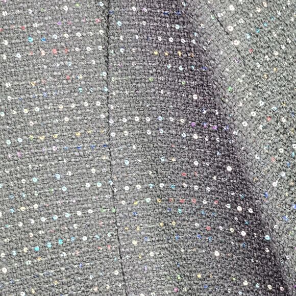 Nine West Open Front Black Sequin Blazer 20W Sparkle Statement Piece Lined Plus - Picture 5 of 16